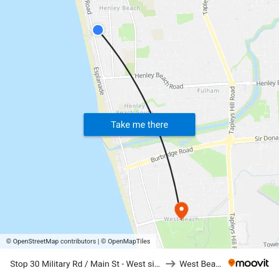 Stop 30 Military Rd / Main St - West side to West Beach map