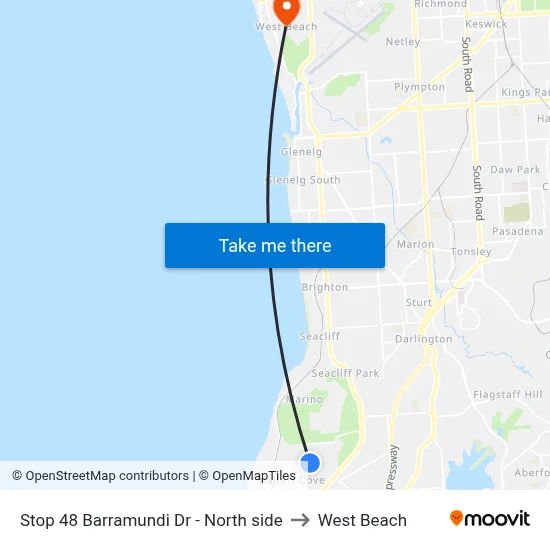 Stop 48 Barramundi Dr - North side to West Beach map