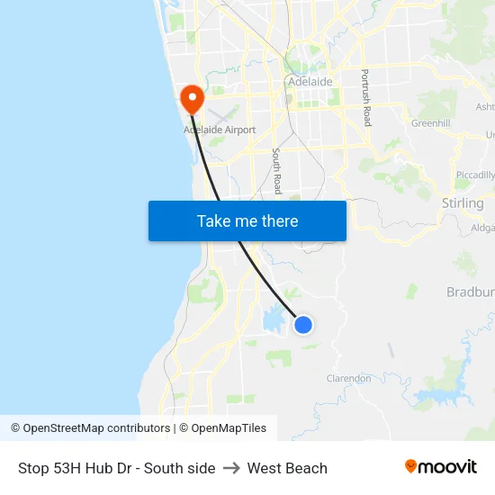 Stop 53H Hub Dr - South side to West Beach map