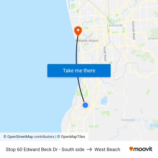 Stop 60 Edward Beck Dr - South side to West Beach map