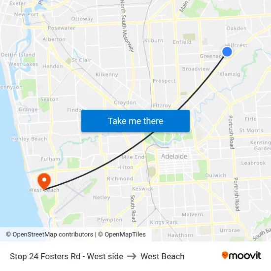 Stop 24 Fosters Rd - West side to West Beach map