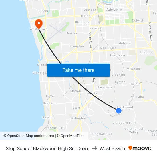 Stop School Blackwood High Set Down to West Beach map