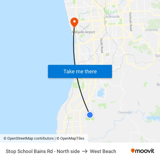 Stop School Bains Rd - North side to West Beach map