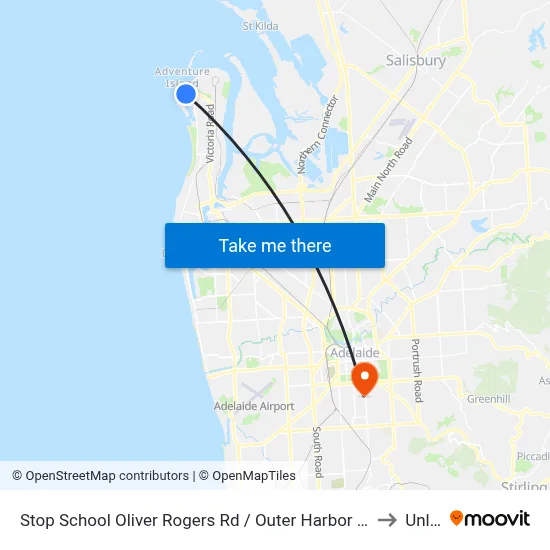 Stop School Oliver Rogers Rd / Outer Harbor Railway to Unley map