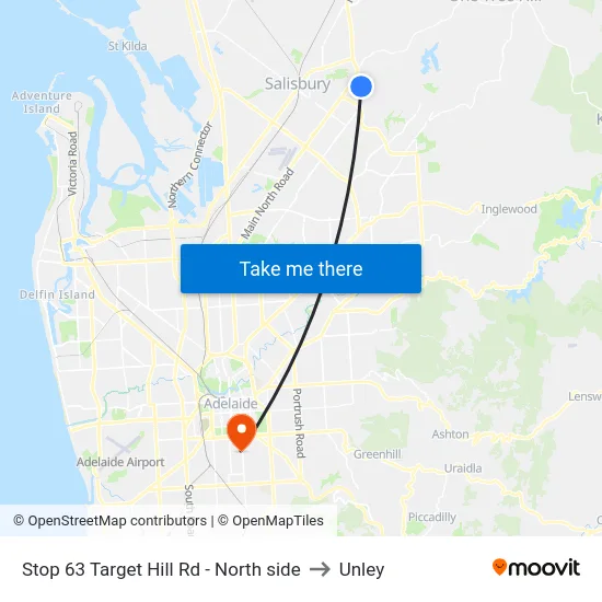 Stop 63 Target Hill Rd - North side to Unley map