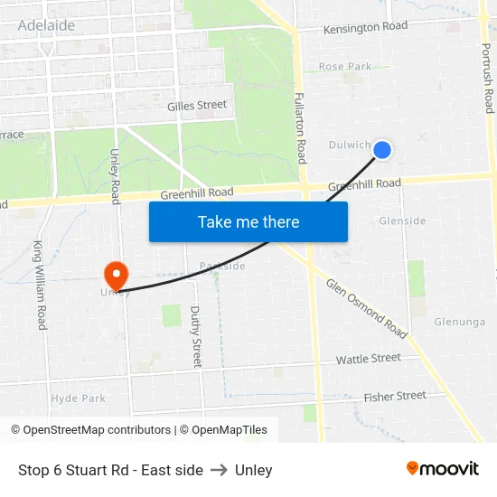 Stop 6 Stuart Rd - East side to Unley map