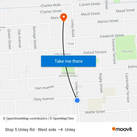 Stop 5 Unley Rd - West side to Unley map