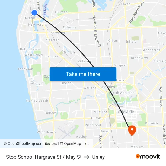 Stop School Hargrave St / May St to Unley map