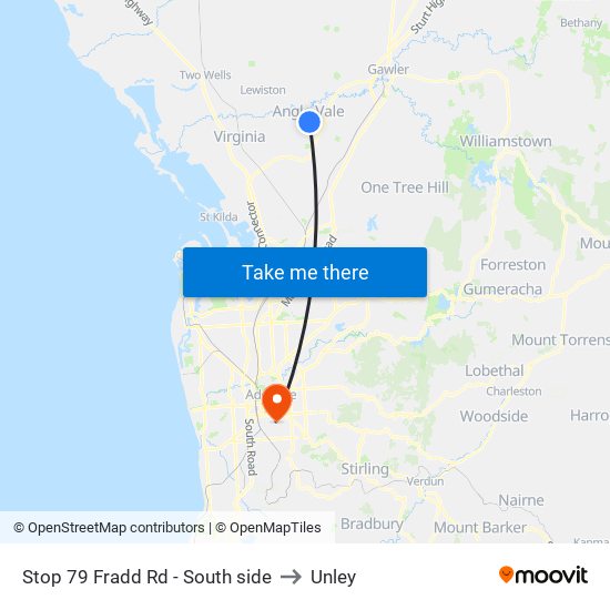 Stop 79 Fradd Rd - South side to Unley map