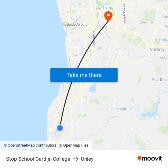 Stop School Cardijn College to Unley map