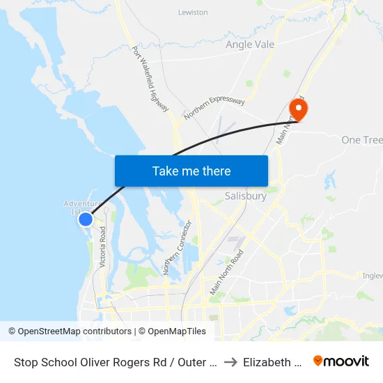 Stop School Oliver Rogers Rd / Outer Harbor Railway to Elizabeth Downs map