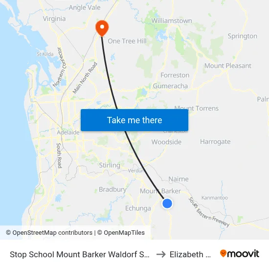 Stop School Mount Barker Waldorf School Sims Rd to Elizabeth Downs map