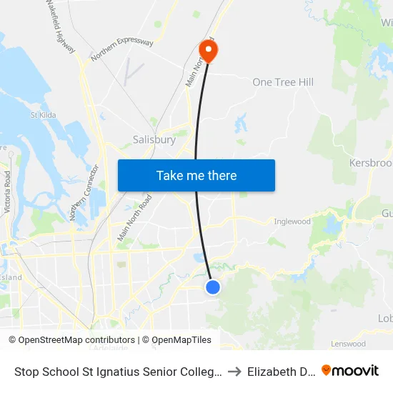 Stop School St Ignatius Senior College Manresa Ct to Elizabeth Downs map