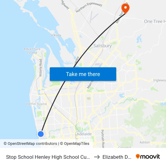 Stop School Henley High School Cudmore Tce to Elizabeth Downs map