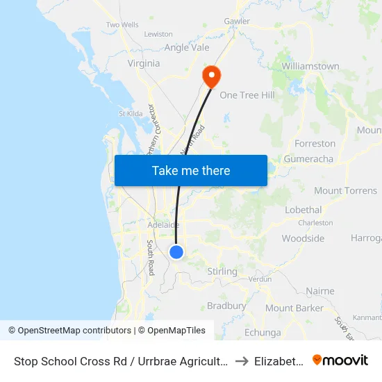 Stop School Cross Rd / Urrbrae Agricultural High School - North side to Elizabeth Downs map