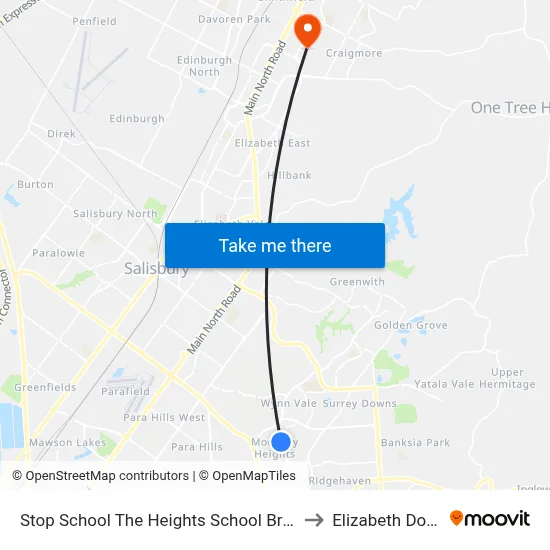 Stop School The Heights School Brunel Dr to Elizabeth Downs map