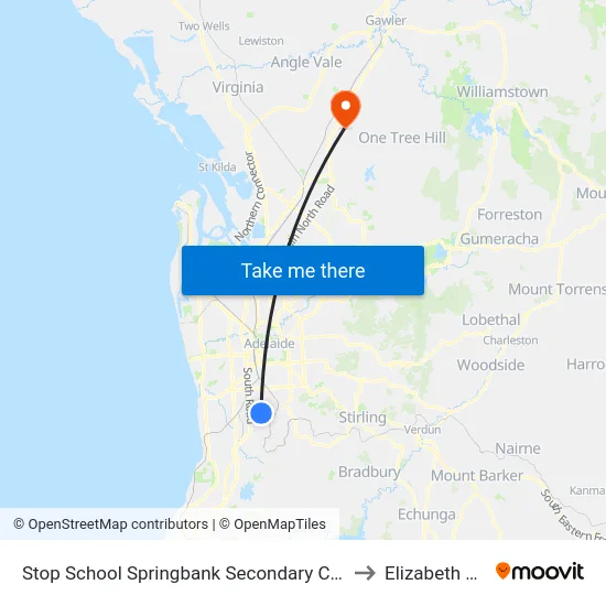 Stop School Springbank Secondary College Daws Rd to Elizabeth Downs map