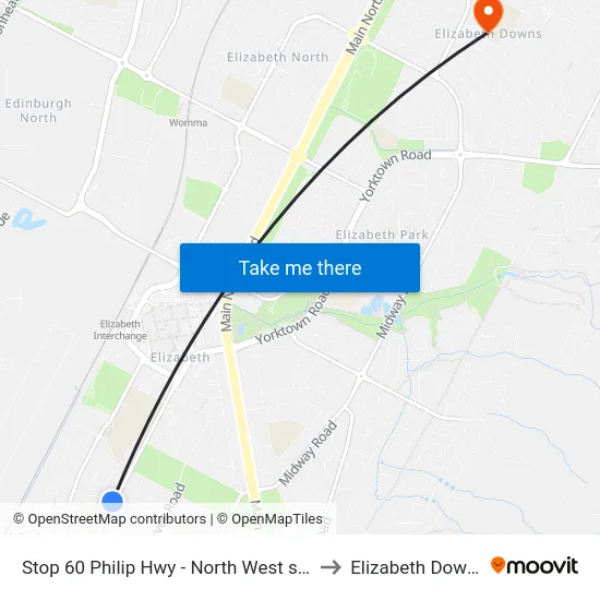 Stop 60 Philip Hwy - North West side to Elizabeth Downs map