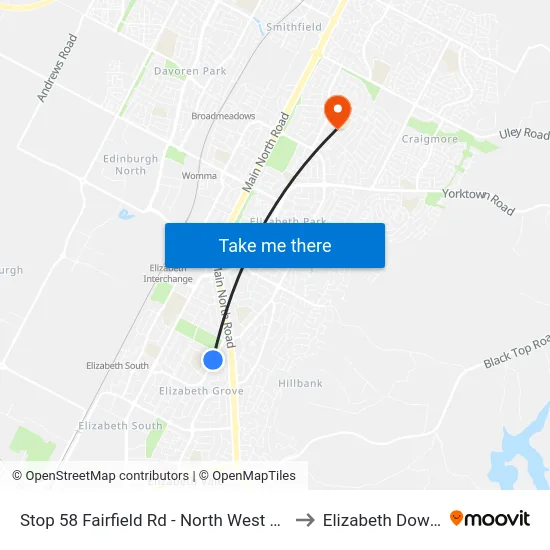 Stop 58 Fairfield Rd - North West side to Elizabeth Downs map
