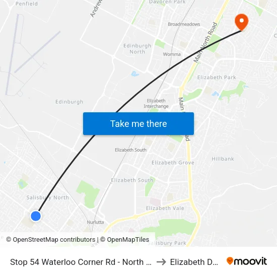 Stop 54 Waterloo Corner Rd - North East side to Elizabeth Downs map