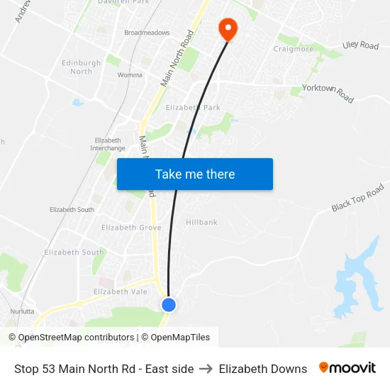 Stop 53 Main North Rd - East side to Elizabeth Downs map