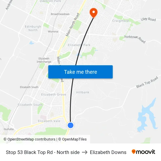 Stop 53 Black Top Rd - North side to Elizabeth Downs map