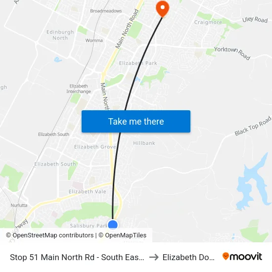 Stop 51 Main North Rd - South East side to Elizabeth Downs map
