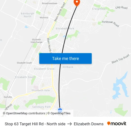 Stop 63 Target Hill Rd - North side to Elizabeth Downs map