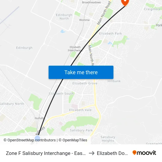 Zone F Salisbury Interchange - East Side to Elizabeth Downs map