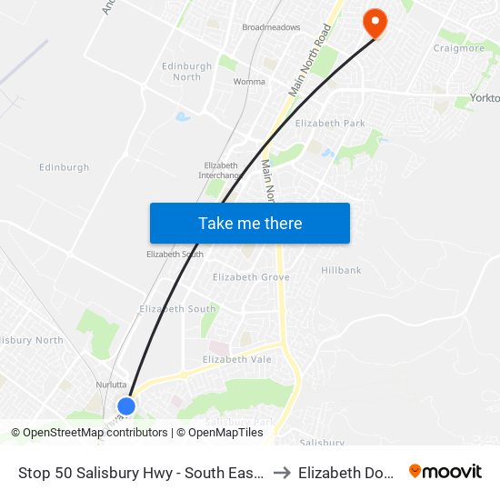 Stop 50 Salisbury Hwy - South East side to Elizabeth Downs map