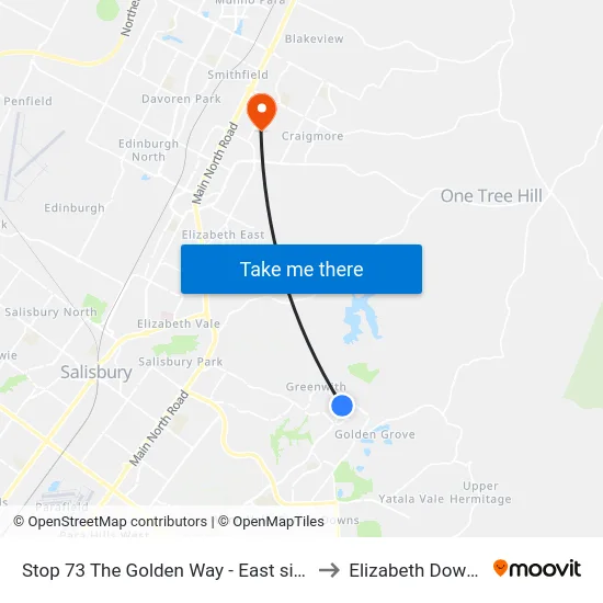 Stop 73 The Golden Way - East side to Elizabeth Downs map