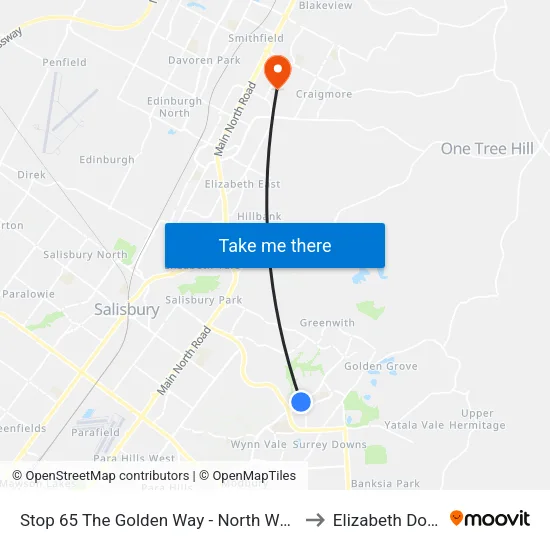 Stop 65 The Golden Way - North West side to Elizabeth Downs map