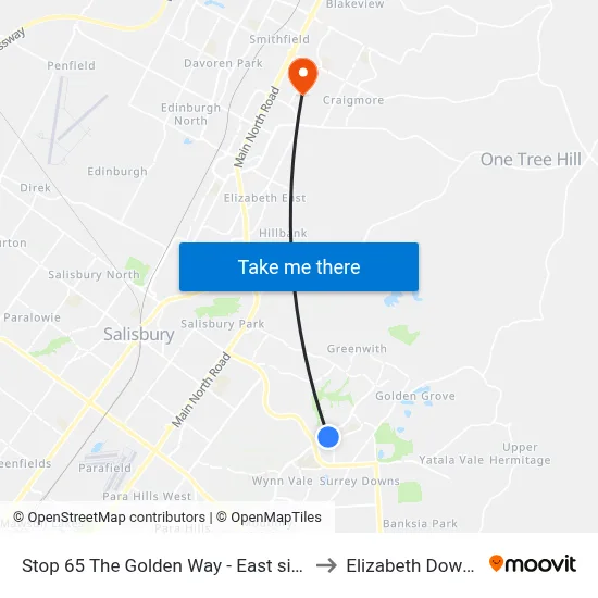Stop 65 The Golden Way - East side to Elizabeth Downs map