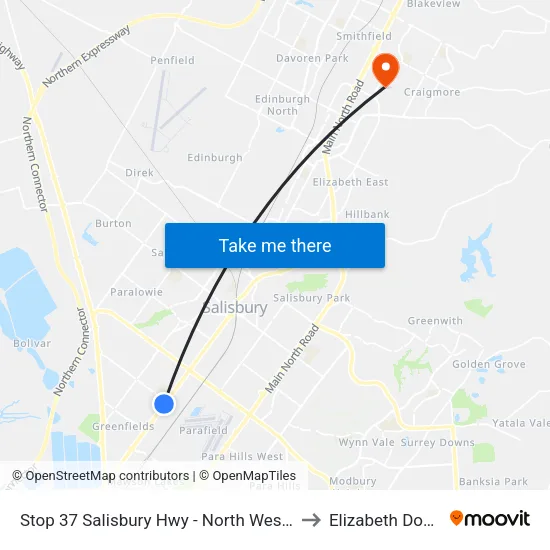 Stop 37 Salisbury Hwy - North West side to Elizabeth Downs map