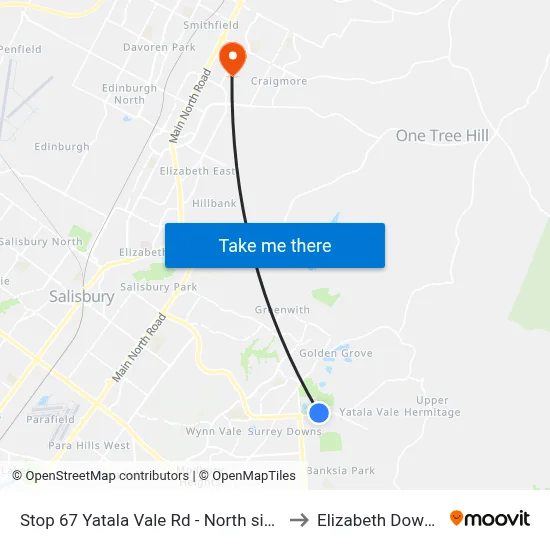 Stop 67 Yatala Vale Rd - North side to Elizabeth Downs map