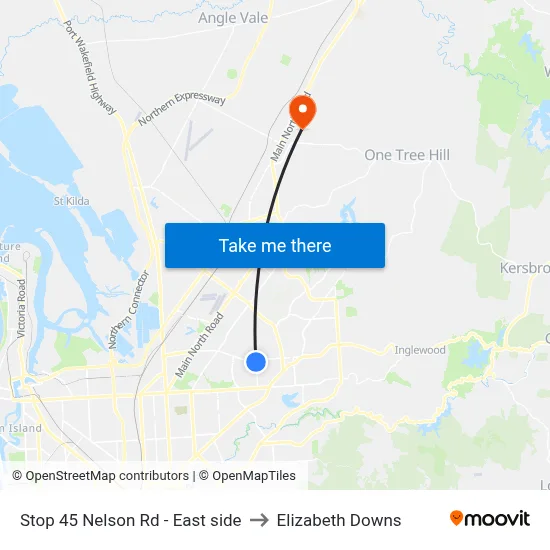 Stop 45 Nelson Rd - East side to Elizabeth Downs map
