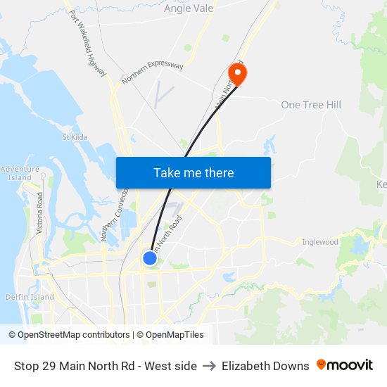 Stop 29 Main North Rd - West side to Elizabeth Downs map
