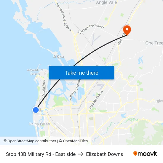 Stop 43B Military Rd - East side to Elizabeth Downs map
