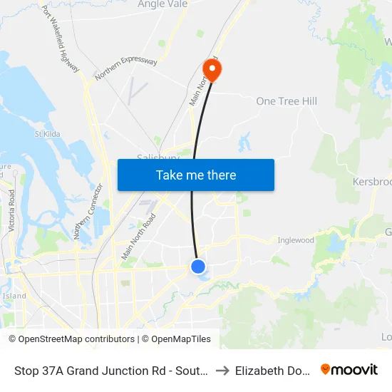 Stop 37A Grand Junction Rd - South side to Elizabeth Downs map