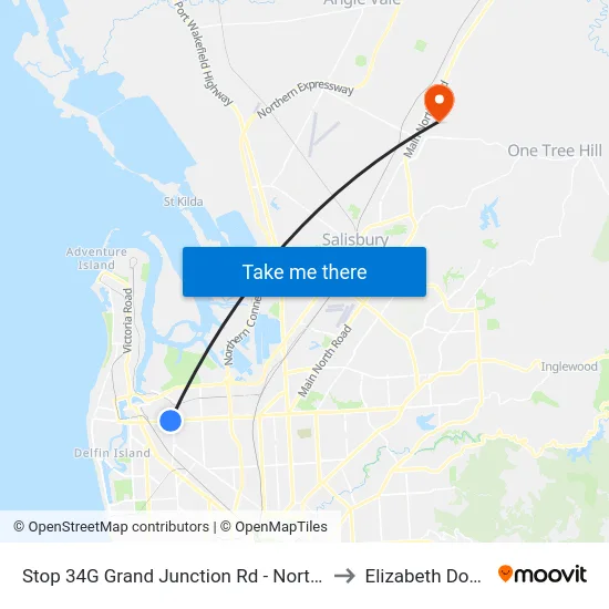 Stop 34G Grand Junction Rd - North side to Elizabeth Downs map