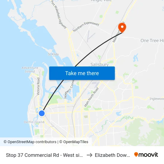 Stop 37 Commercial Rd - West side to Elizabeth Downs map