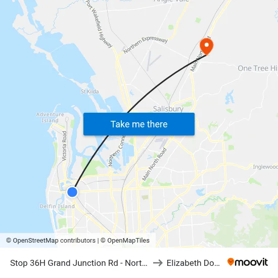 Stop 36H Grand Junction Rd - North side to Elizabeth Downs map