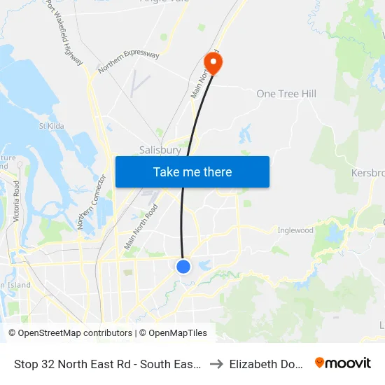 Stop 32 North East Rd - South East side to Elizabeth Downs map