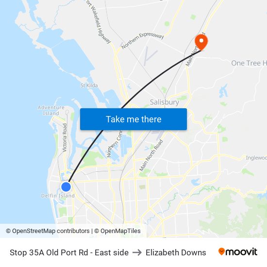 Stop 35A Old Port Rd - East side to Elizabeth Downs map