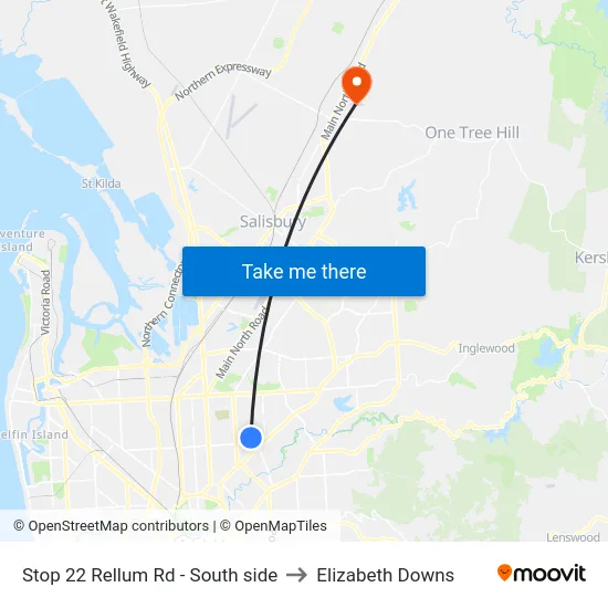 Stop 22 Rellum Rd - South side to Elizabeth Downs map