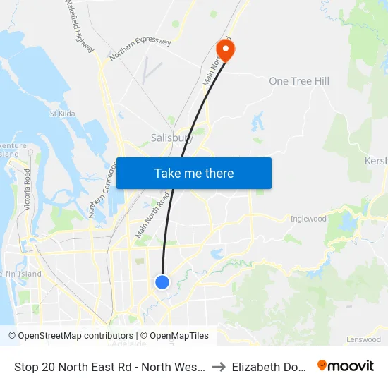 Stop 20 North East Rd - North West side to Elizabeth Downs map