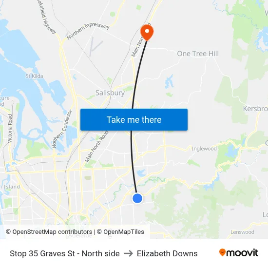 Stop 35 Graves St - North side to Elizabeth Downs map