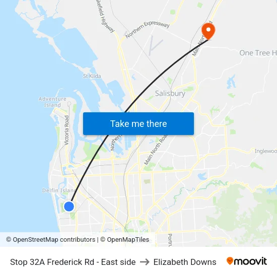 Stop 32A Frederick Rd - East side to Elizabeth Downs map