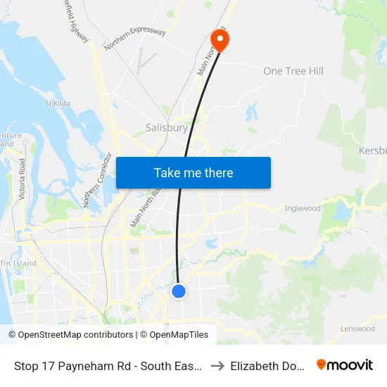 Stop 17 Payneham Rd - South East side to Elizabeth Downs map