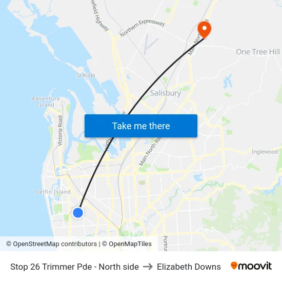Stop 26 Trimmer Pde - North side to Elizabeth Downs map